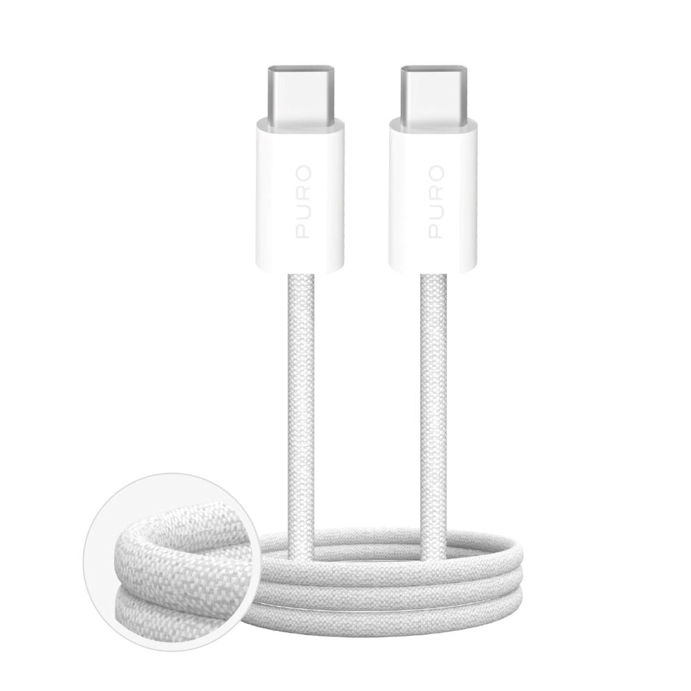 Puro Fabrik USB-C til USB-C 240W & 10Gbps Kabel - 1m - Hvid