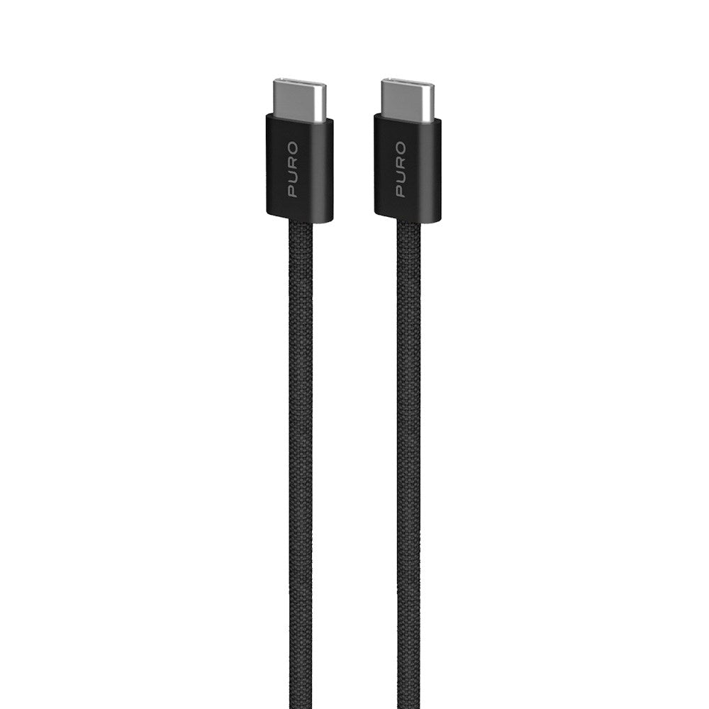 Puro Braided USB-C Kabel – 1.5m, 60W og 480Mbps Overførsel - Sort