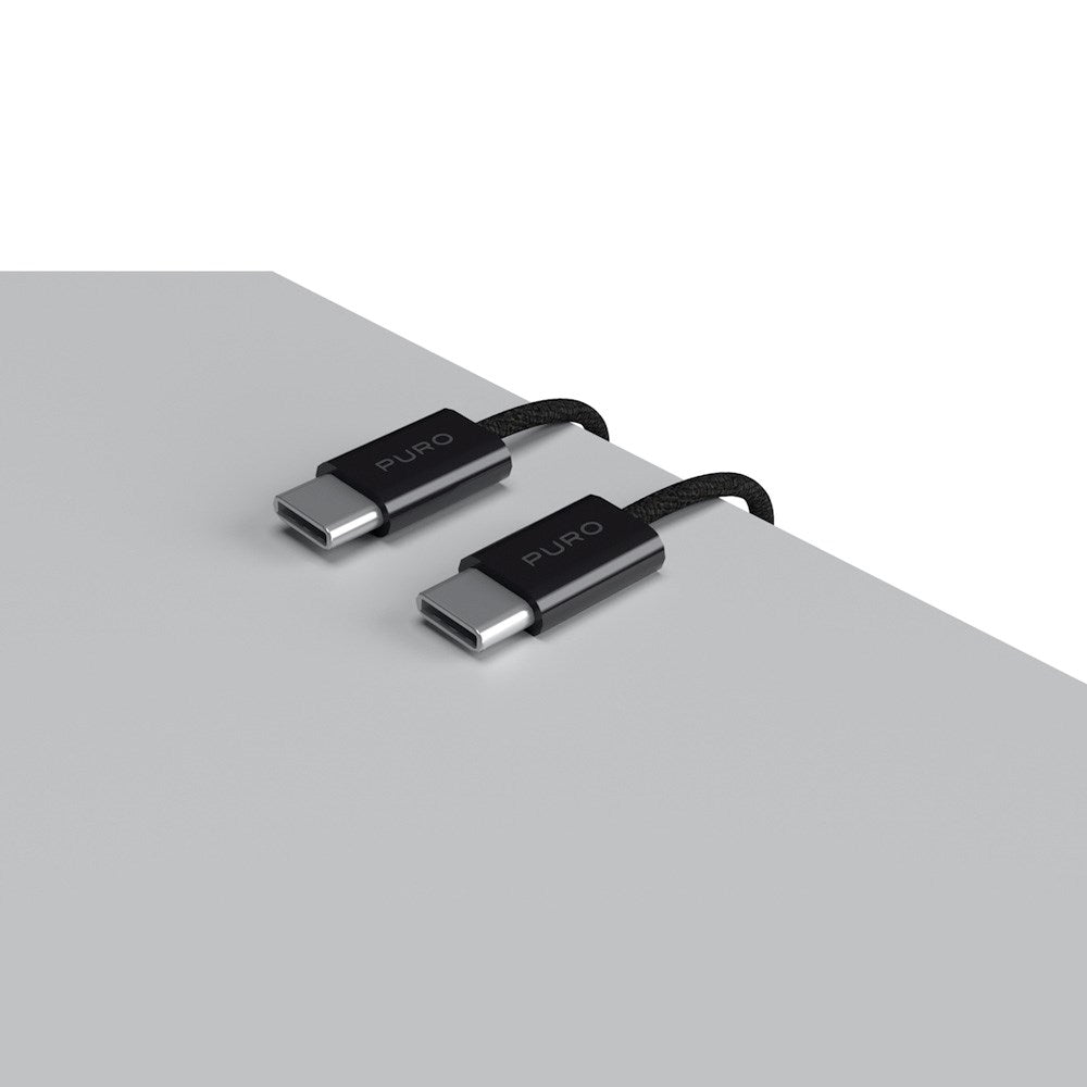 Puro Braided USB-C Kabel – 1.5m, 60W og 480Mbps Overførsel - Grå