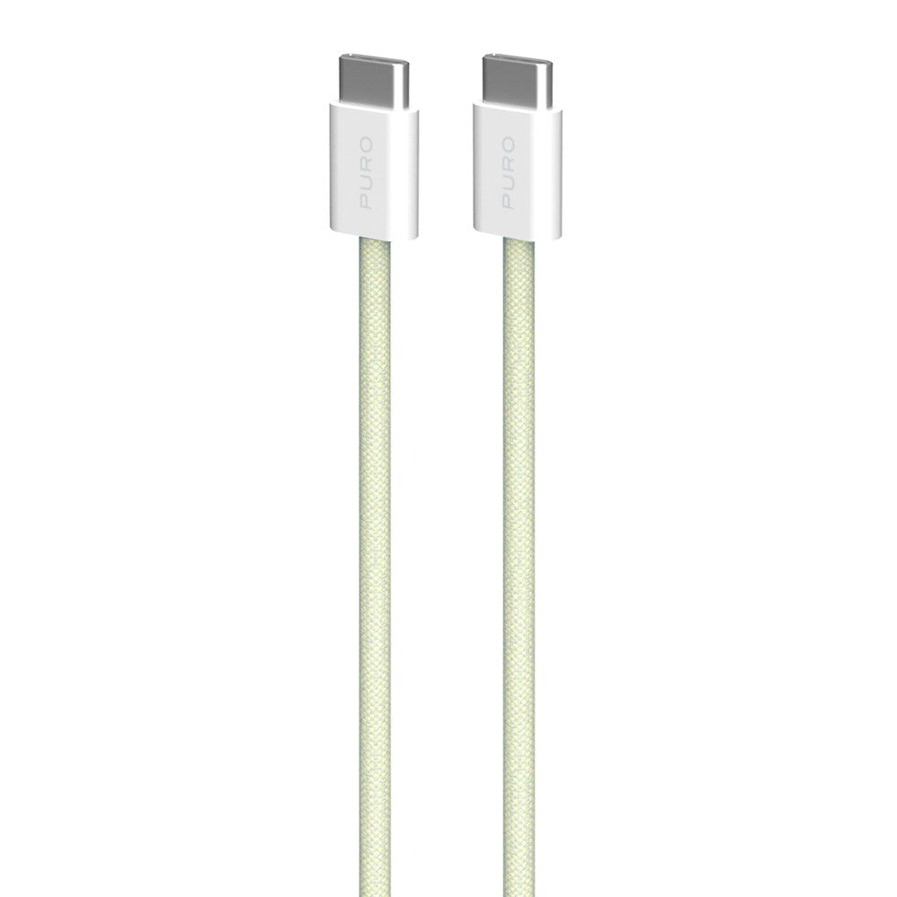 Puro Braided USB-C Kabel – 1.5m, 60W og 480Mbps Overførsel - Gul