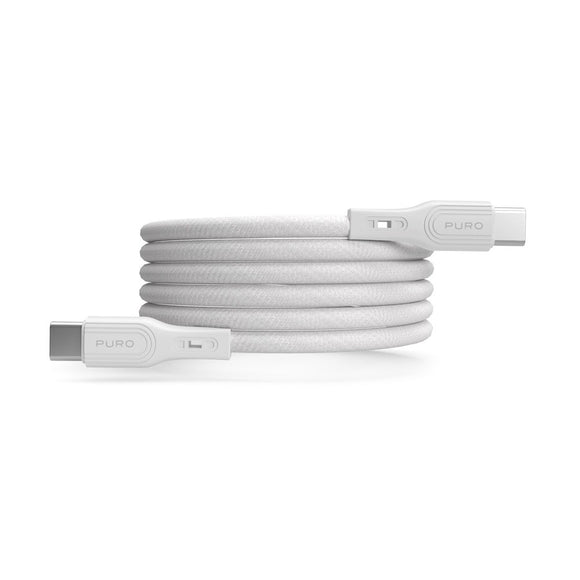 Puro Magnetisk USB-C til USB-C Kabel - 60W - 1m - Hvid