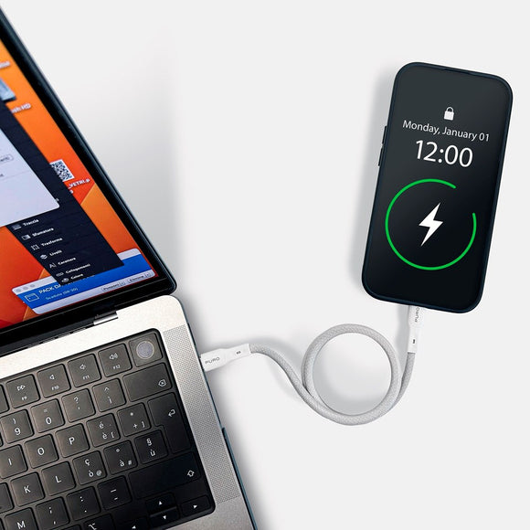 Puro Magnetisk USB-C til USB-C Kabel - 60W - 1m - Hvid