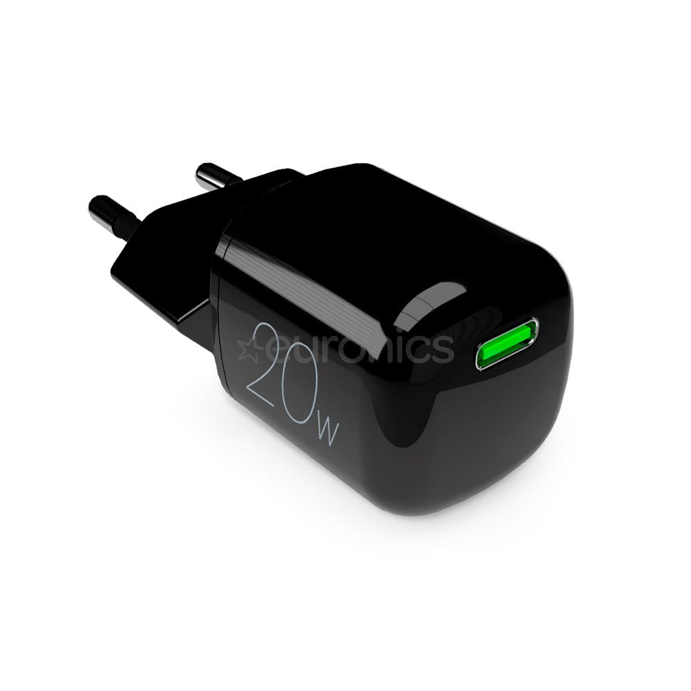 Puro Vægoplader GaN 20W med USB-C Port - Sort
