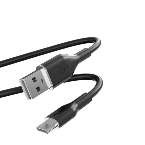 PURO Soft USB-A til USB-C Kabel 1.5m - Sort