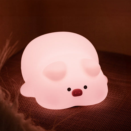 Forever Light LED Silikone Natlampe - Sleepy Pig