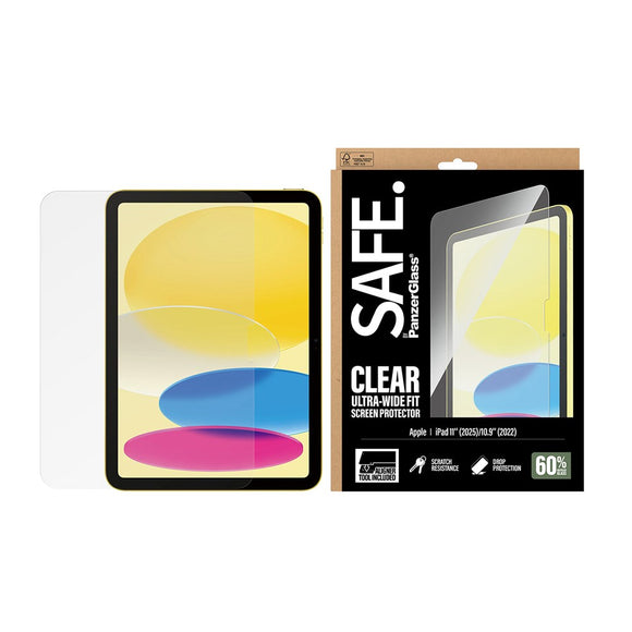 SAFE by PanzerGlass iPad 11" (2025) / 10.9" (2024 / 2022) Ultra-Wide Fit Skærmbeskyttelsesglas m. Installationsramme - Gennemsigtig