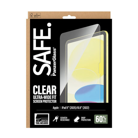 SAFE by PanzerGlass iPad 11" (2025) / 10.9" (2024 / 2022) Ultra-Wide Fit Skærmbeskyttelsesglas m. Installationsramme - Gennemsigtig