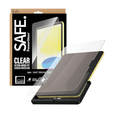 SAFE by PanzerGlass iPad 11" (2025) / 10.9" (2024 / 2022) Ultra-Wide Fit Skærmbeskyttelsesglas m. Installationsramme - Gennemsigtig