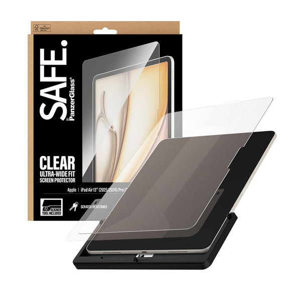 SAFE by PanzerGlass iPad Air 13" (2026 / 2025 / 2024) / Pro 13" (2025 / 2024) Ultra-Wide Fit Skærmbeskyttelsesglas m. Installationsramme - Gennemsigtig