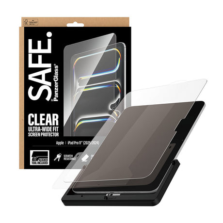 iPad Pro 11" (2025 / 2024) SAFE by PanzerGlass Ultra-Wide Fit Skærmbeskyttelsesglas m. Installationsramme - Gennemsigtig