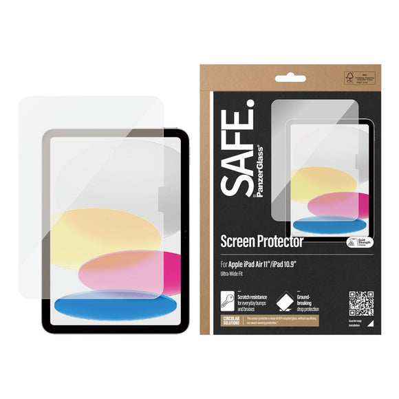 iPad 11" (2025) / iPad Air 11" (2026-2024) / 10.9" (2025-2022) Safe By PanzerGlass® Ultra-Wide Fit Skærmbeskyttelse - Case Friendly - Gennemsigtig