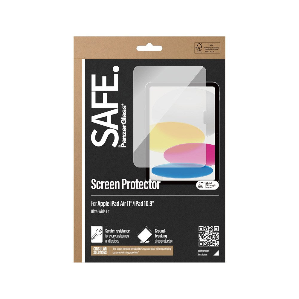 iPad 11" (2025) / iPad Air 11" (2026-2024) / 10.9" (2025-2022) Safe By PanzerGlass® Ultra-Wide Fit Skærmbeskyttelse - Case Friendly - Gennemsigtig
