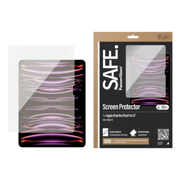 iPad Air 13" (2026 / 2025 / 2024) / Pro 13" (2025 / 2024) Safe By PanzerGlass® Ultra-Wide Fit Skærmbeskyttelse - Case Friendly - Gennemsigtig