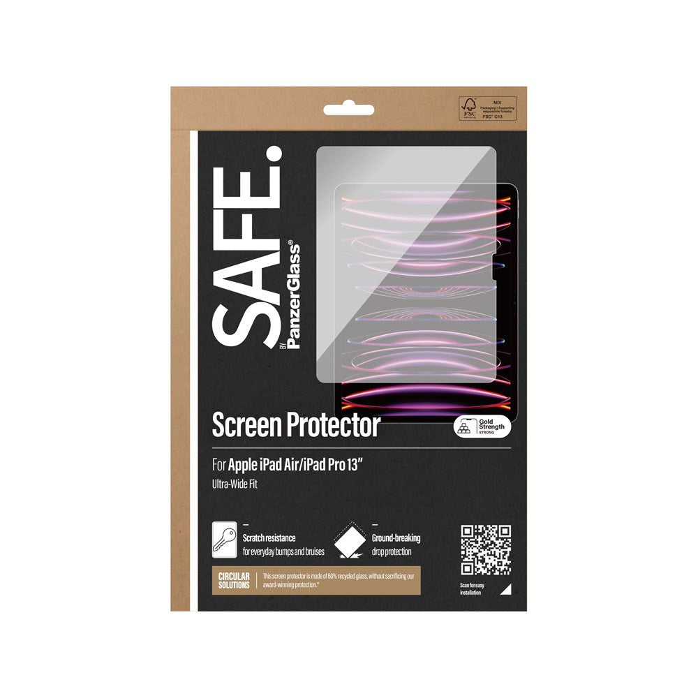 iPad Air 13" (2026 / 2025 / 2024) / Pro 13" (2025 / 2024) Safe By PanzerGlass® Ultra-Wide Fit Skærmbeskyttelse - Case Friendly - Gennemsigtig