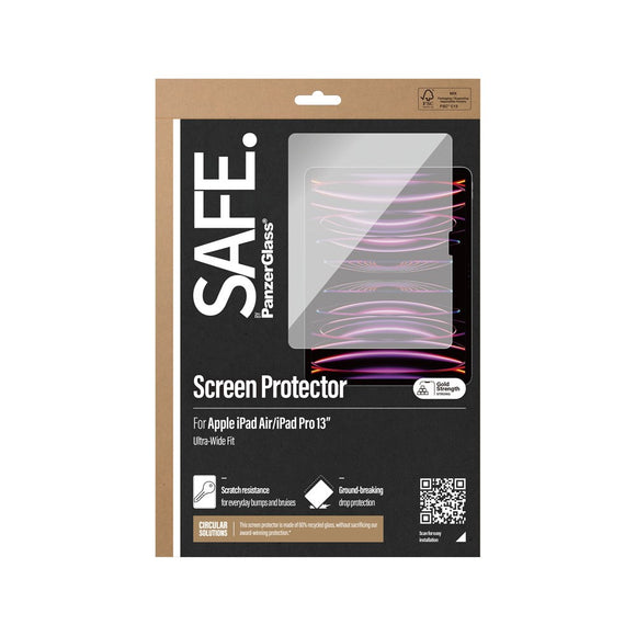 iPad Air 13" (2026 / 2025 / 2024) / Pro 13" (2025 / 2024) Safe By PanzerGlass® Ultra-Wide Fit Skærmbeskyttelse - Case Friendly - Gennemsigtig
