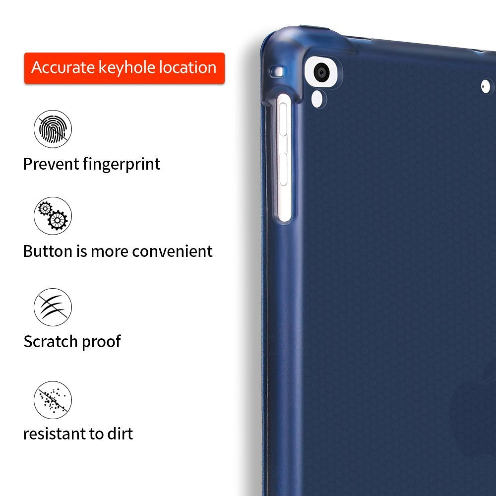 iPad 9.7 (2018-2017) / iPad Air / iPad Air 2 Tri-Fold Læder Cover m. Apple Pencil Holder - Mørkeblå