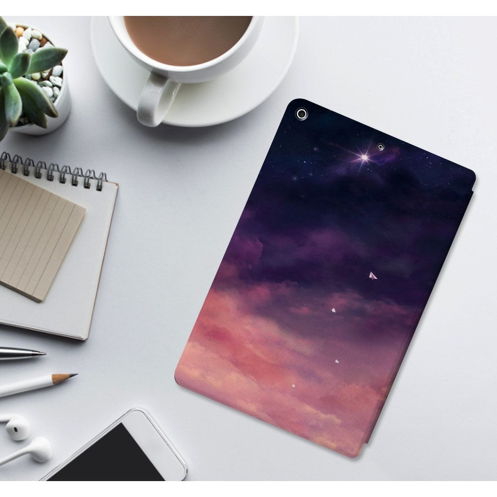 iPad 10.2" (2021 / 2020 / 2019) Tri-Fold Læder Cover m. Ståfunktion - Stjerne Drøm
