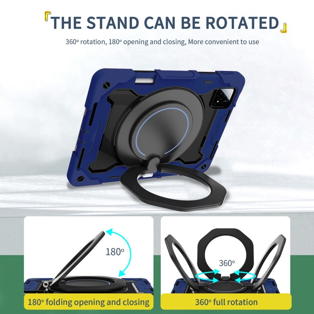 EIDERWOOD Xiaomi Pad 6S Pro Tablet Cover Anti-Drop m. Kickstand og Pen Holder - Mørkeblå