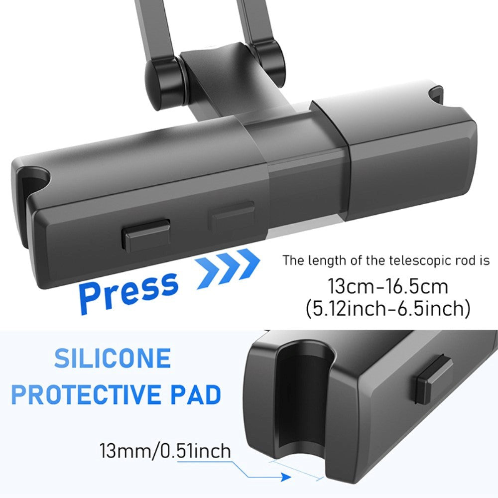Universal Tablet & Mobilholder Til Nakkestøtte (11.2-20cm) - Sort