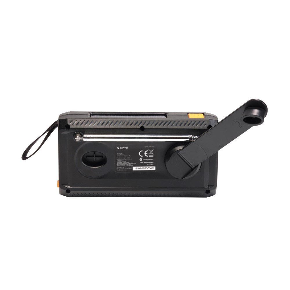 Denver Nødradio m. DAB+ / FM Radio - Bluetooth - Lommelygte - Sort