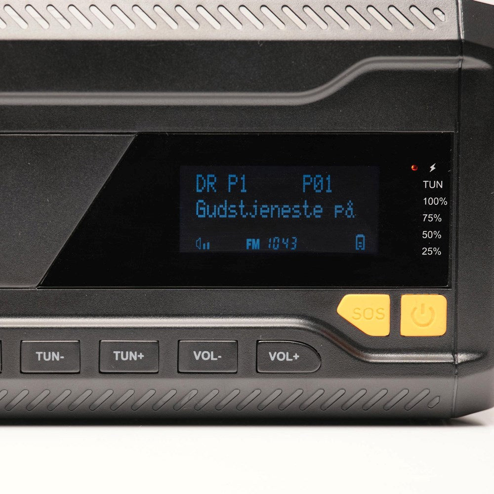 Denver Nødradio m. DAB+ / FM Radio - Bluetooth - Lommelygte - Sort