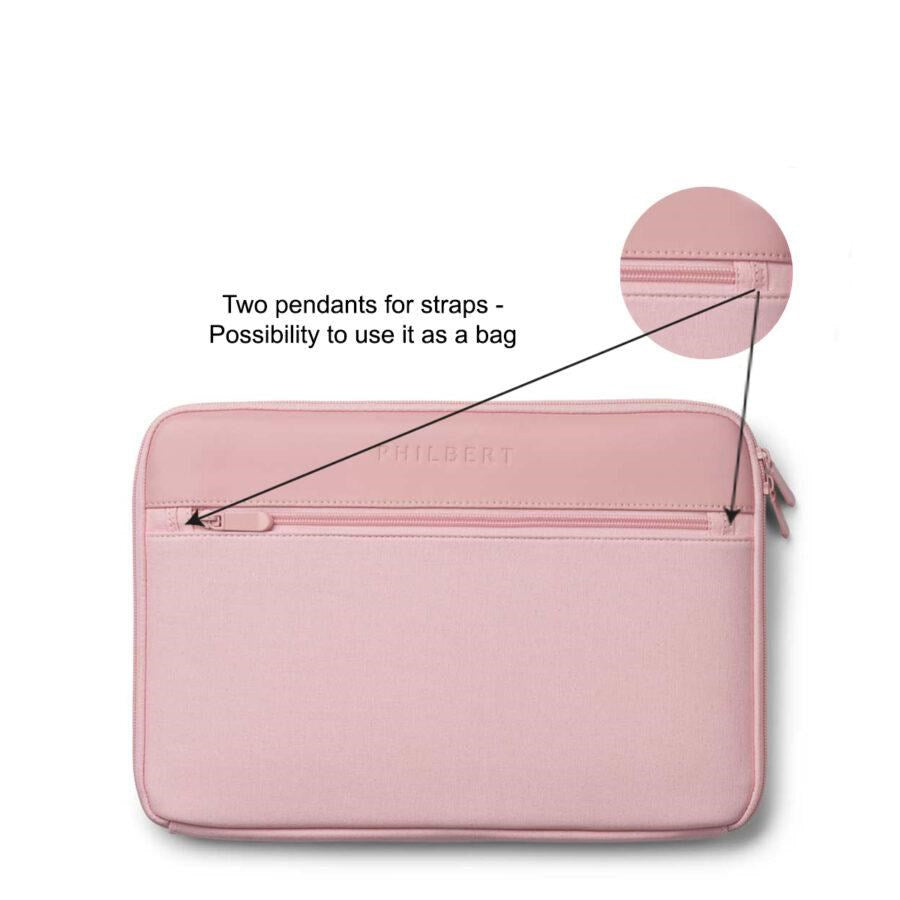 Philbert MacBook 15-16" Sleeve m. Indbygget Sol / Privacy Afskærmning - Lyserød