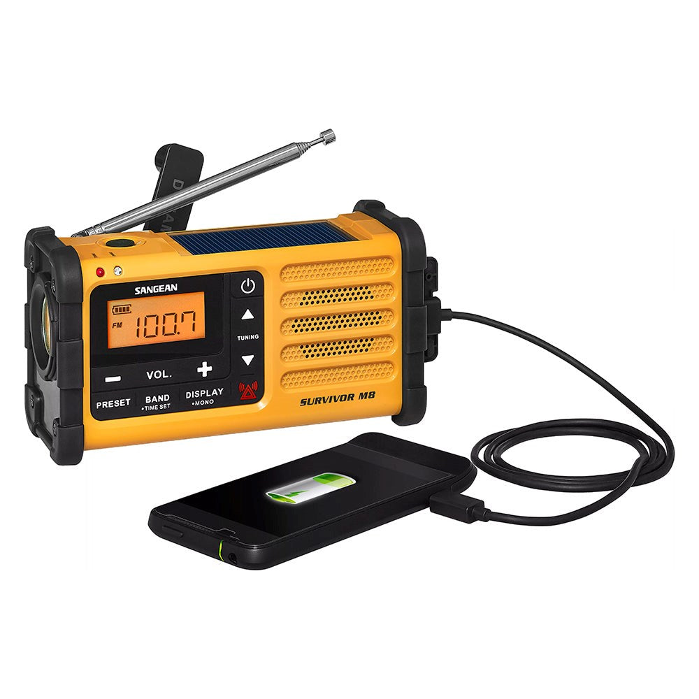 SANGEAN Survivor M8 MMR-88 Håndværker Radio - Sort / Gul
