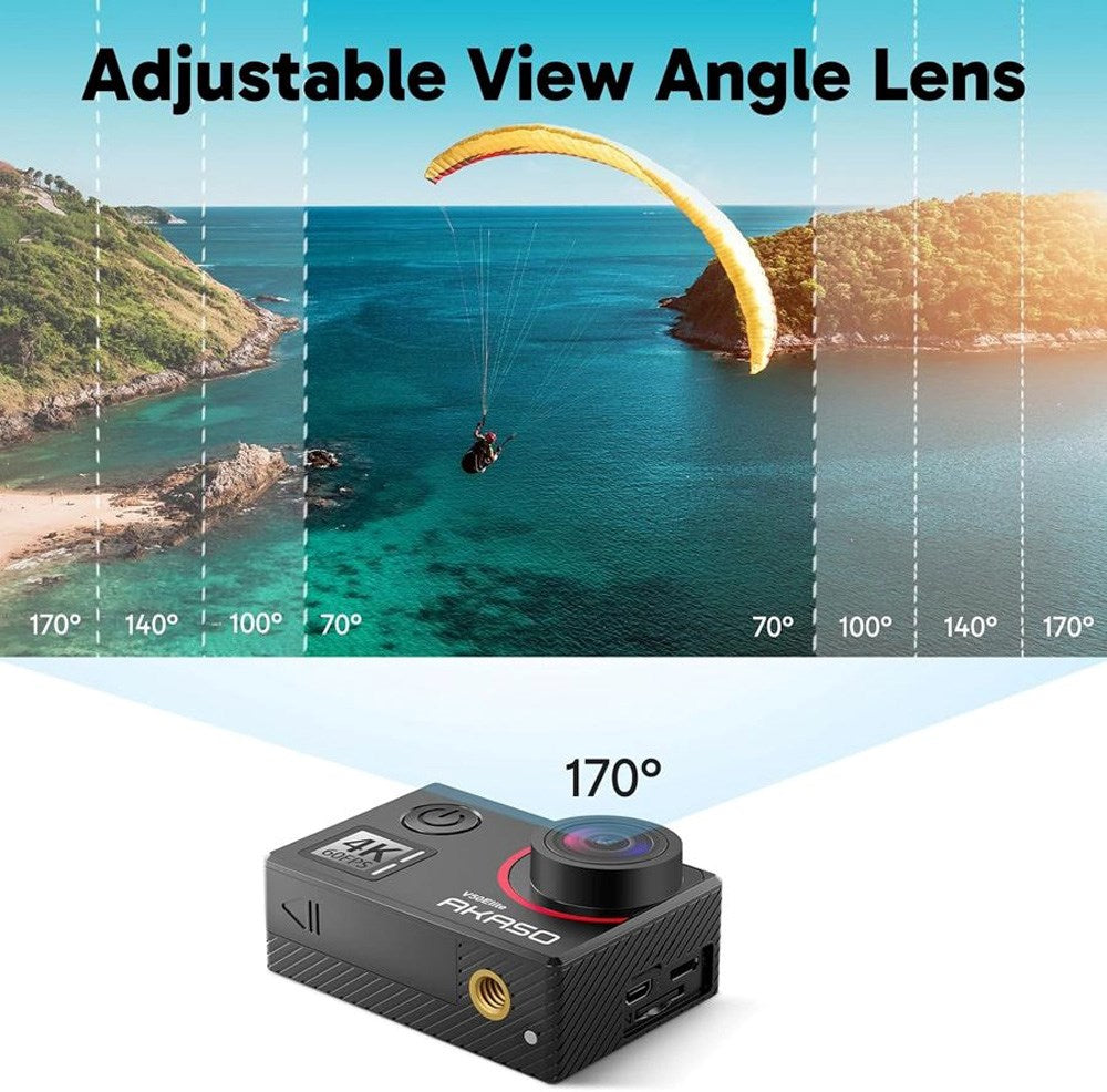 AKASO V50 Elite 4K UHD 60FPS Action Kamera - Sort