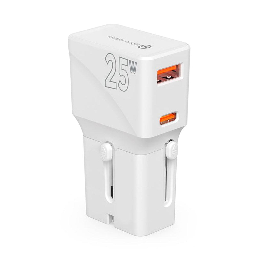 Mobile Origin Rejse Adapter EU/US/UK/AU 25W - Hvid