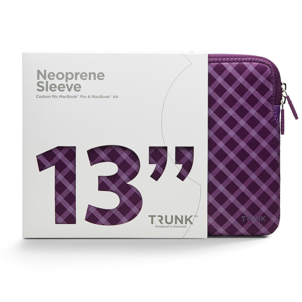 Trunk Neoprene Sleeve til MacBook 13" (30.5 x 21.5 x 1.5 cm) - Medium Purple Tartan