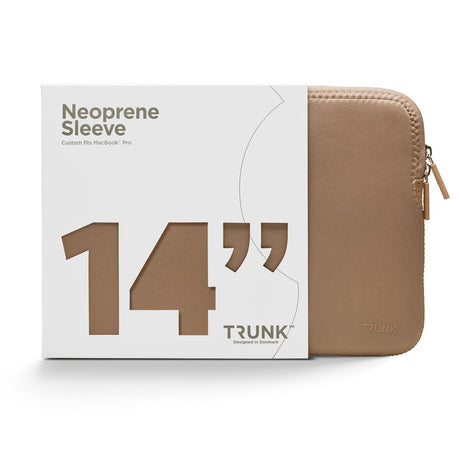 Trunk Neoprene Sleeve til MacBook 14" (31.5 x 22 x 1.5 cm) - Warm Taupe