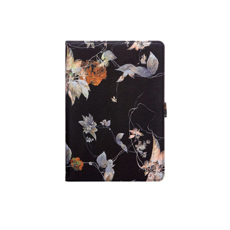 Trunk Universal Flip Cover (24.5 x 17.5 x 1 cm) - Black Flower