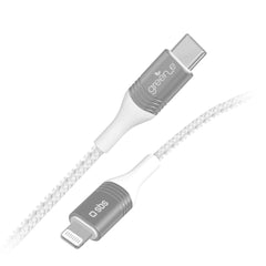 SBS x GREEN_E 30W USB-C til Lightning Kabel m. Genbrugssæt - 1.2 m - Hvid