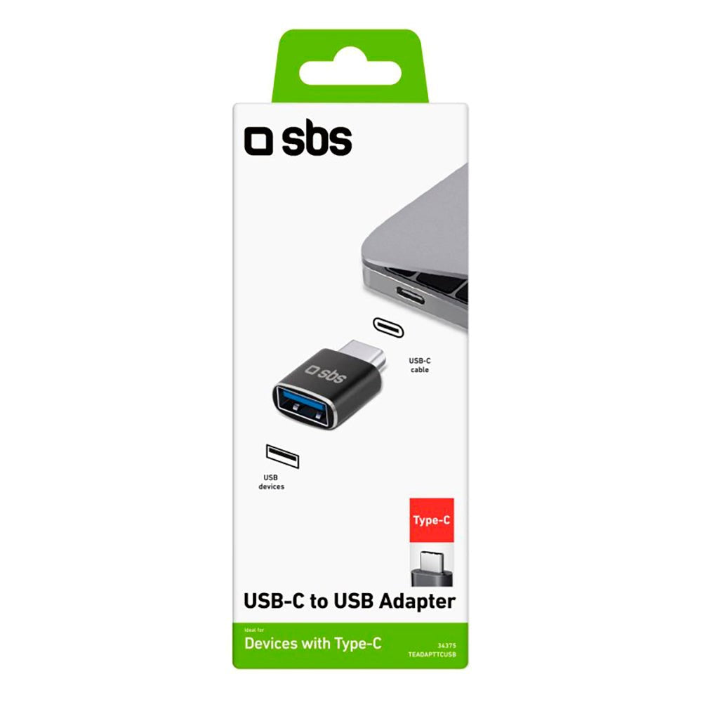 SBS OTG USB-C til USB-A Adapter - Sort