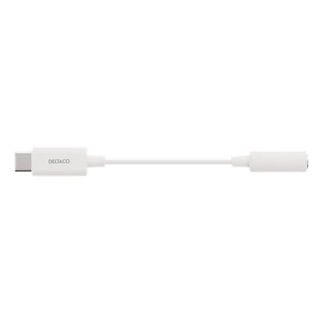 Deltaco USB-C Til AUX 3.5mm Adapter - Hvid