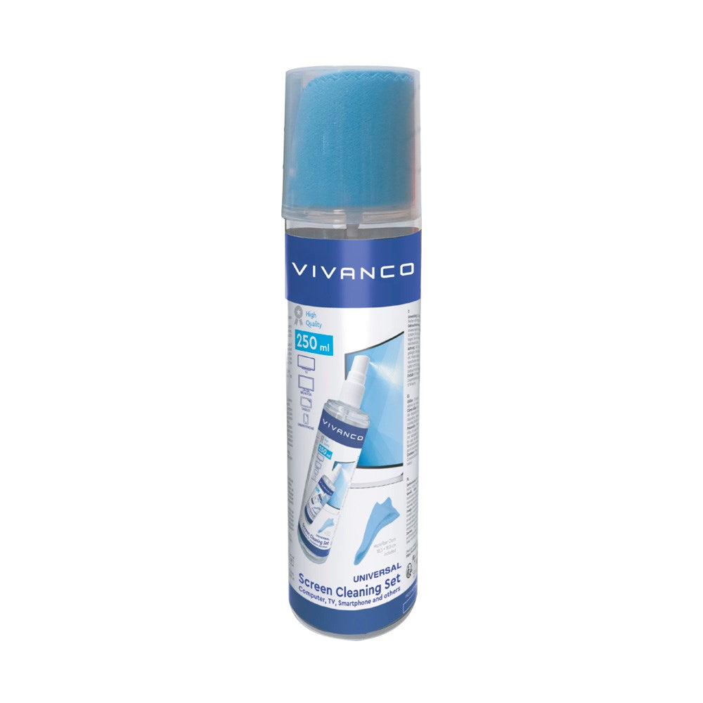 Vivanco Rengøringssæt - Rens & Mikrofiberklud - 250 ml.