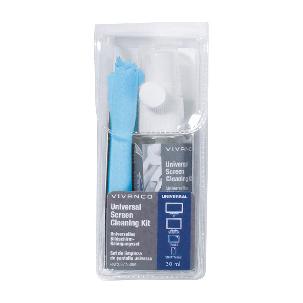 Vivanco Universal Rengøringssæt m. Rens & Mikrofiberklud - 30 ml.