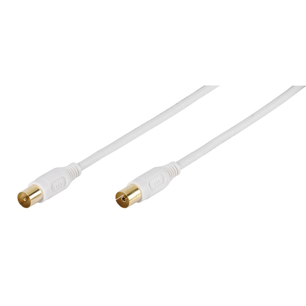 Antennekabel Coaxial 90DB M-F - 1,5m Hvid