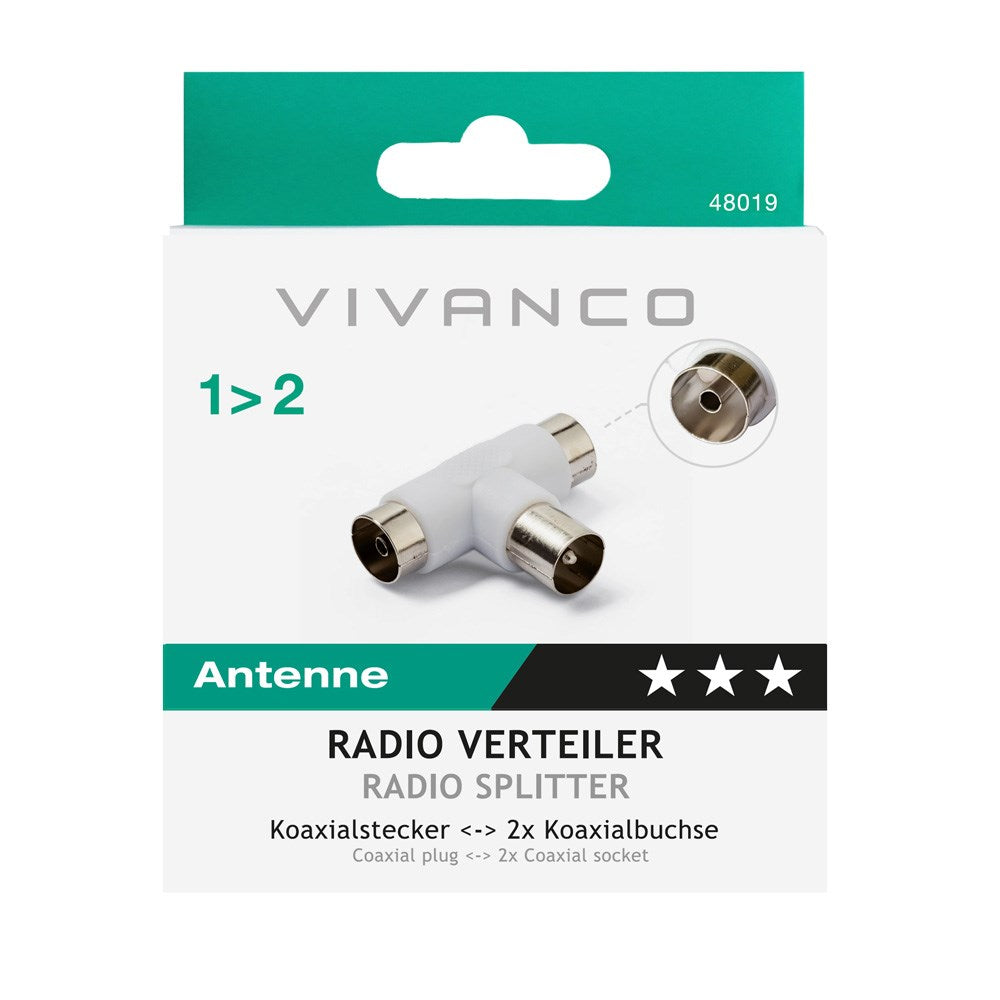 Radioadapter Treport M/F-F - Hvid
