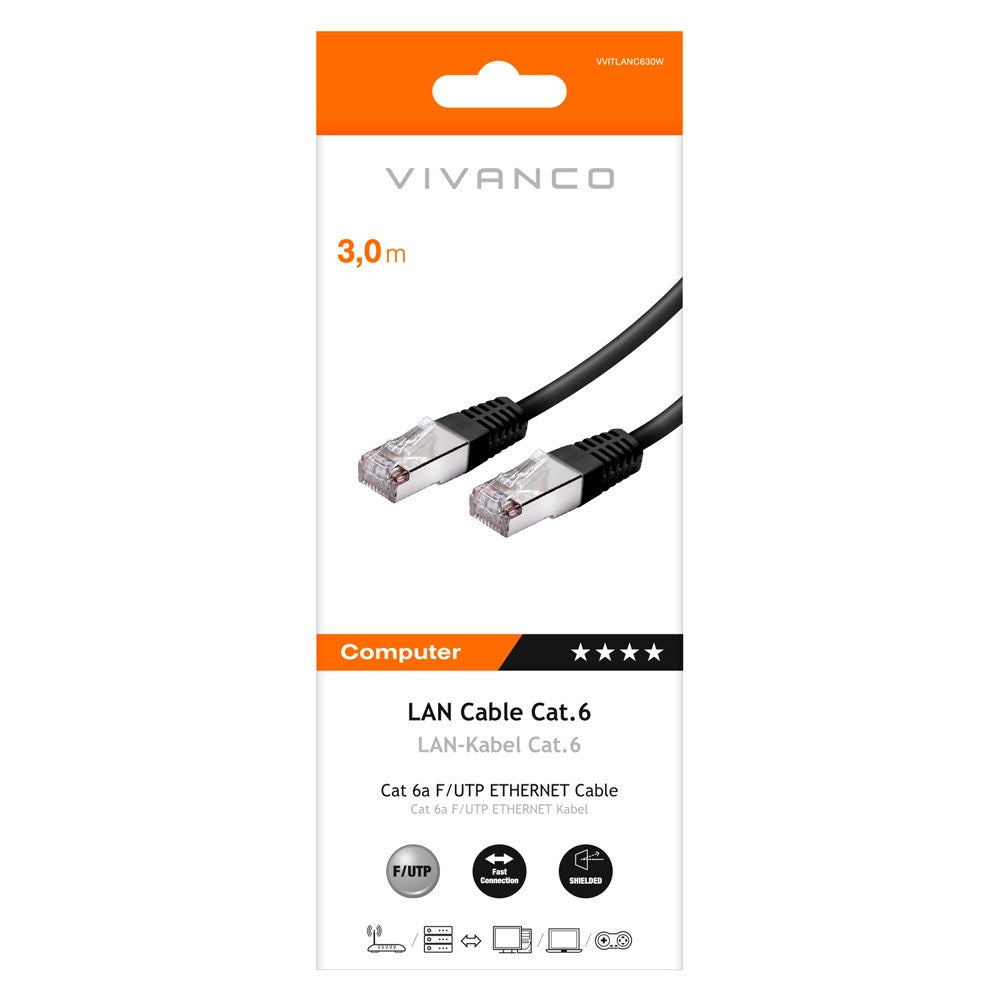 Netværkskabel RJ45 Cat 6 M-M - 3m Sort