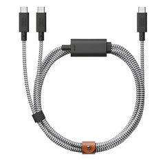 Native Union 2-i-1 USB-C til USB-C Kabel 140W - 2m - Zebra
