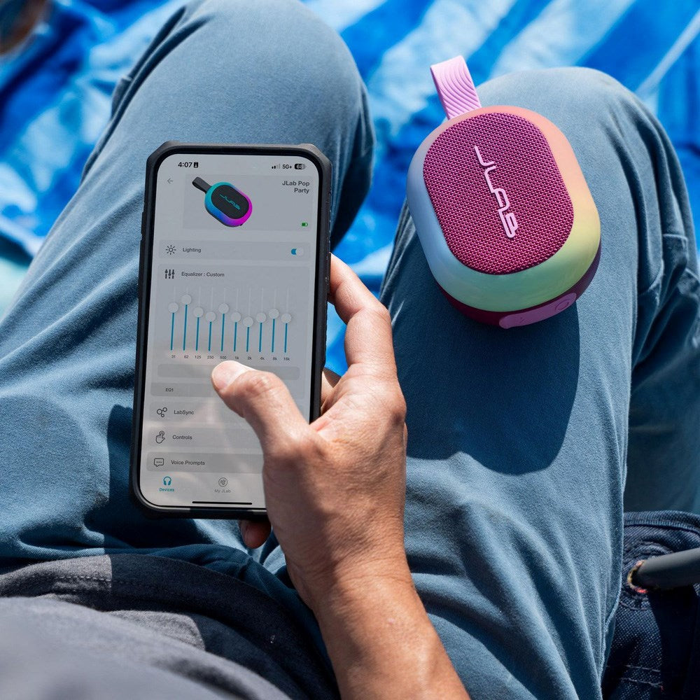 JLab Pop Bluetooth Højtaler m. Lys - Lyserød