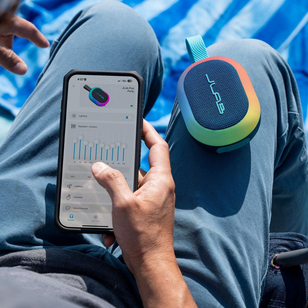 JLab Pop Bluetooth Højtaler m. Lys - Blå