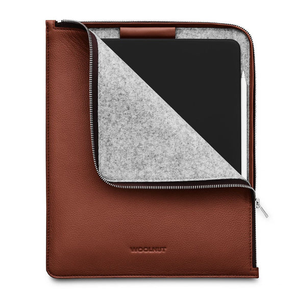 Woolnut iPad / Tablet (26.5 x 32.5 cm) Læder Folio Sleeve - Brun