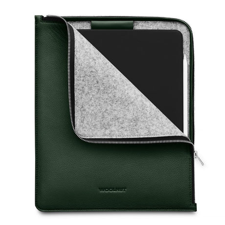 Woolnut iPad / Tablet (26.5 x 32.5 cm) Læder Folio Sleeve - Grøn