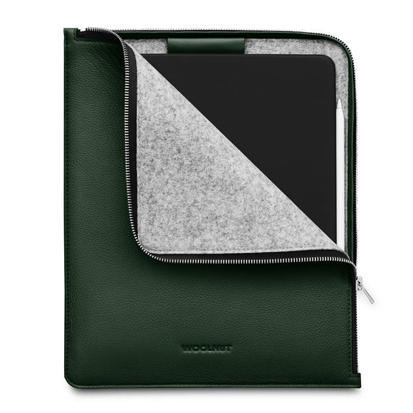 Woolnut iPad / Tablet (26.5 x 32.5 cm) Læder Folio Sleeve - Grøn