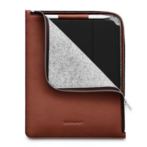 Woolnut iPad / Tablet (23 x 29 cm) Læder Folio Sleeve - Brun