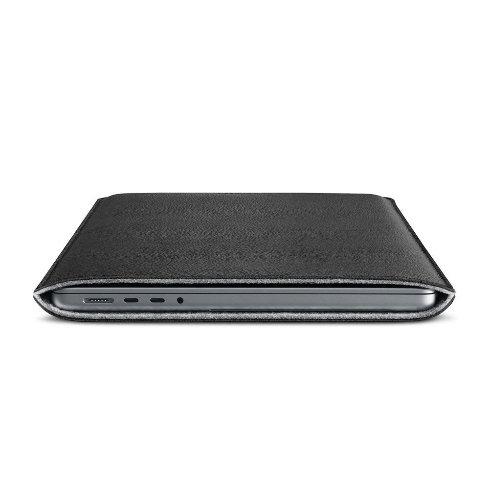 Woolnut MacBook Pro 14" M5/M4/M3/M2/M1 (2026-2021) Læder Sleeve - 24.5 x 33 cm - Sort