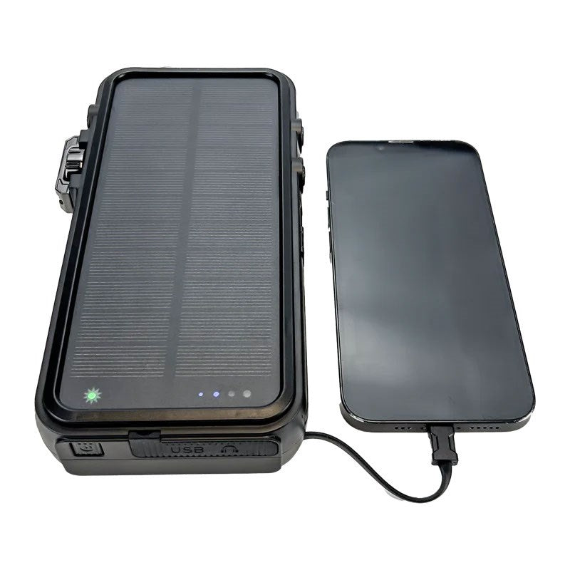 Zmartgear Powerbank Extreme - 16.00 mAh - 59W - Trådløs Opladning - Nødradio - Indbygget USB-C / Lightning Kabel - Sort