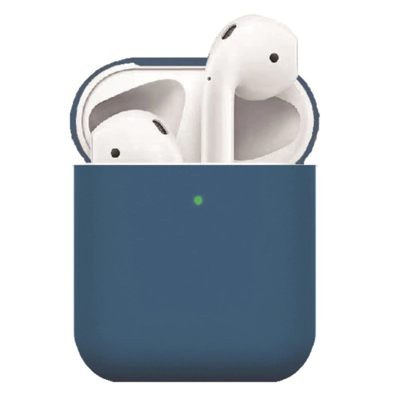 Apple AirPods (1. & 2. gen.) Ultra Tyndt Silikone Cover - Mørkeblå | AirPods (1 gen.) Tilbehør | TABLETCOVERS.DK